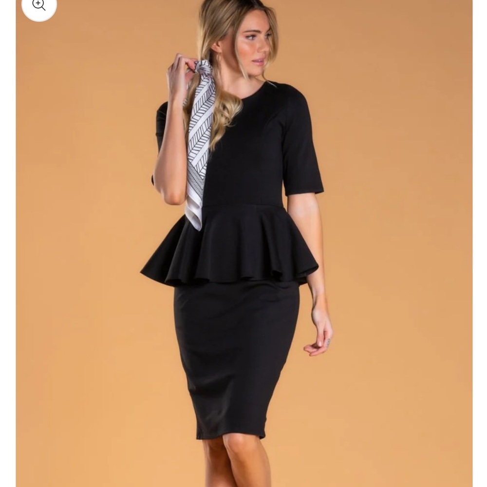 Brigette Brianna Black Peplum Dress